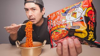 First time trying 3X Fire Noodles [upl. by Steinway]