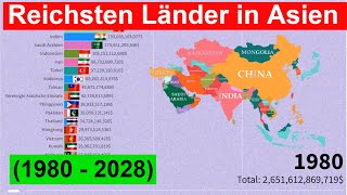 Das sind die Top 20 Reichsten Länder in Asien 1980  2028 BIP Bruttoinlandsprodukt Asiens [upl. by Sternick]