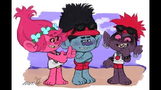 Branch Poppy and Queen Barb Trolls Lifeguard AU Fan Comic Dub [upl. by Beare]