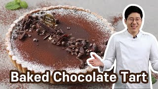 Baked Chocolate Tart  Silky smooth  soft so easy and delicious [upl. by Hpejsoj522]