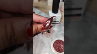 Chrome Nails with Makartt Chrome Powder and Gel Applicator chromenails mirrornails fallnails [upl. by Ahcila435]