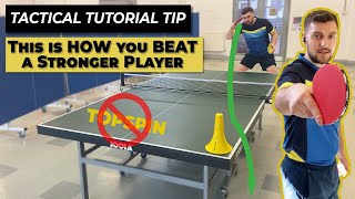 Tactical Tutorial How to BEAT stronger players Technique Tip on Forehand Table Tennis  Ping Pong [upl. by Dine531]