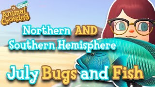 EVERY Bug and Fish ARRIVING and LEAVING in JULY  Animal Crossing New Horizons [upl. by Bodwell5]