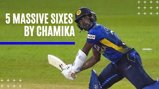 5 Massive Sixers by Chamika Karunaratne  Blue Cricket [upl. by Yhtur]