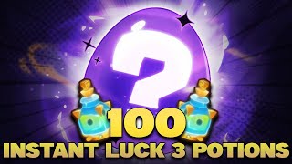 USING 100 INSTANT LUCK 3 POTIONS IN PETS GO [upl. by Naihtsirc308]