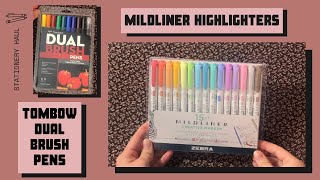 Tombow Dual Brush Pens  Zebra Mildliner Highlighters  REVIEW amp SWATCHES [upl. by Torry93]