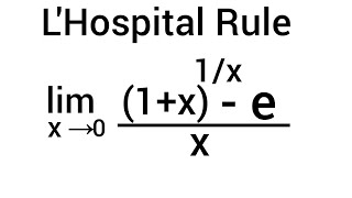 lim x→0 1x1x  ex  LHospital Rule [upl. by Analram]