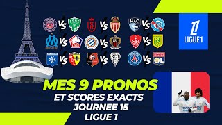 Pronostics Ligue 1  Journee 15  Lille OM  PSG OL [upl. by Busiek218]