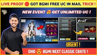 LIVE PROOF 🔴 Free UC New Trick  Next Classic Crate Bgmi  Bgmi New Event  Free Uc in Bgmi [upl. by Tolmann]