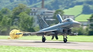 Eurofighter Typhoon S German Air Force Luftwaffe arrival Mollis Air Base Zigermeet 2019 AirShow [upl. by Sedrul]