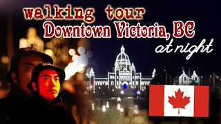 4K Exploring Downtown Victoria BC Canada at Night  Walking Tour Winter 2024  Travel Guide [upl. by Dimitri]