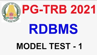 PG TRB COMPUTER INSTRUCTOR RDBMS MODEL TEST  1 VIBRANT ONLINE ACADEMY [upl. by Asereht95]