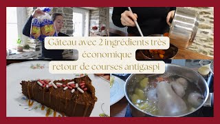 Gâteau chocolat économique sans œuf ni lait vlog retour de courses anti gaspi [upl. by Acherman]