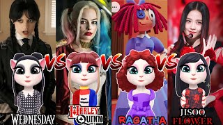 My Talking Angela 2  Cosplay 🤩 Wednesday Addams Vs Harley Quinn Vs Ragatha Circus Vs Jisoo Flower [upl. by Harmonie]