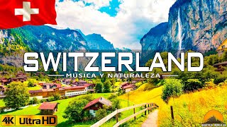 VOLANDO SOBRE SWITZERLAND 4K  Increíble paisaje natural hermoso con música relajante  VÍDEO 4K UHD [upl. by Orimlede]