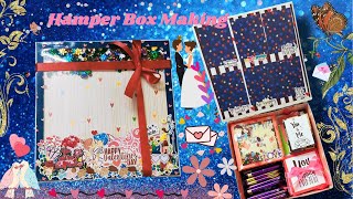 Hamper Box For Valentines Day  Handmade Gift Box Idea  Hamper Box Making  Best Gift Idea  DIY [upl. by Aluor]