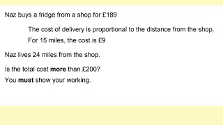 A Proportion Word Problem  Noncalculator  GCSE 91 Higher Maths [upl. by Kobylak755]