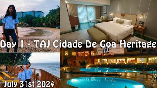 Day 1  Goa Trip  Staycation  TAJ Cidade De Goa Heritage  PREMIUM ROOM SEA VIEW ROOM KING BED [upl. by Yawnoc]