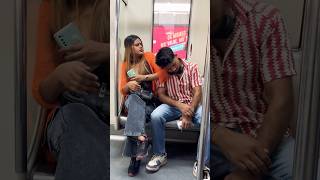 Sleeping Girl Shoulder Prank in Metro 😡🤪 shortsfeed shorts metro ytshorts foryou prank k [upl. by Retxab]