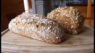 NoKnead Multigrain Whole Wheat Bread… super easy… no machines updated [upl. by Nonahs]