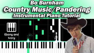 Bo Burnham  Country Music  Pandering Piano Instrumental Tutorial on Synthesia [upl. by Yramanna]