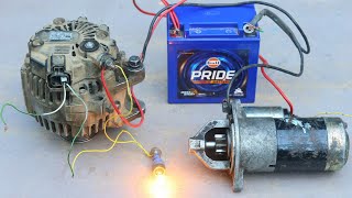 How to Connection Car Alternator And Starter Motor  Starter Motor And Alternator Wiring [upl. by Airasor]