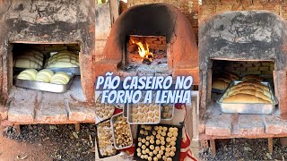 COMO ASSAR PÃO NO FORNO A LENHA  PÃO CASEIRO [upl. by Delano]