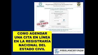 COMO AGENDAR UNA CITA EN LÍNEA EN LA REGISTRARÍA NACIONAL DEL ESTADO CIVIL  RÁPIDO Y SEGURO [upl. by Kizzee]