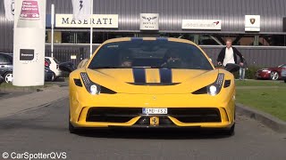 Ferrari 458 Speciale Novitec Rosso amp 430 Scuderia  Start ups amp LOUD accelerations [upl. by Bekaj906]