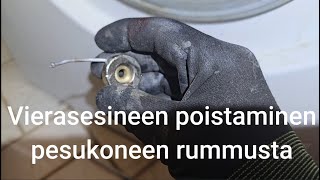 Bosch pyykinpesukone vierasesineen poistaminen rummusta 18102024 [upl. by Cattier]