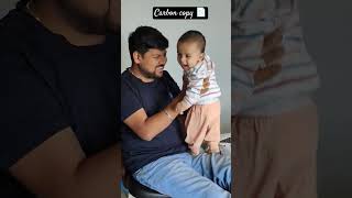 Papa ki Carbon Copy 📄 👶 shorts trending father love [upl. by Eanad]