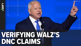 VERIFYING claims from Tim Walz’s DNC speech [upl. by Brandice]