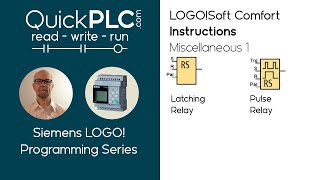 LOGO Miscellaneous 1  Latching relay  Pulse relay  Siemens PLC Programming [upl. by Milano]