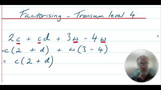 Factorising Transum Level 4 [upl. by Mahla]