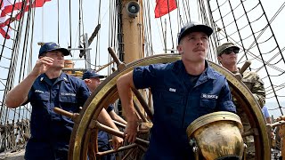 United States Coast Guard barque Eagle returns home [upl. by Trumann]