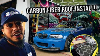 CARBON FIBER ROOF INSTALL ON E46 M3 [upl. by Casmey]