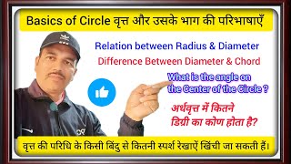 Basics of Circle  Relation Between Radius and Diameter  Diameter and Chord [upl. by Akeenahs371]