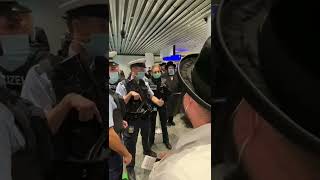 German Policeman reacts to being called a Nazi at the gate of Lufthansa 1334 [upl. by Seerdi]