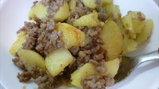 【レシピ】挽き肉じゃが～フライパン1つで作る新食感の肉じゃが～ How to make a meat and potatoes in a frying pan [upl. by Buzzell]