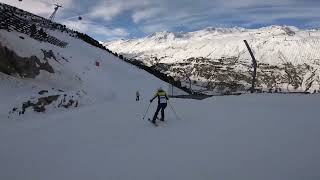 Skiing in Austria  Obergurgl  Run 12  2023  4K60 [upl. by Ahsirk]