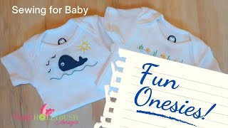 Onesie Applique Tutorial Sewing for Baby [upl. by Suiraj]