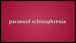 Paranoid schizophrenia Meaning [upl. by Luba]