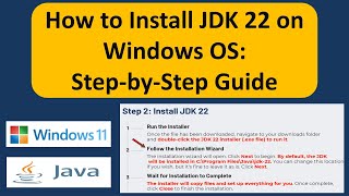 How to Install JDK 22 on Windows OS StepbyStep Guide  Java JDK 22 Installation on Windows 11 [upl. by Normand126]