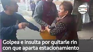 Señora reclama por quitarle rin con que aparta estacionamiento  Poder Anti Gandalla [upl. by Barmen]