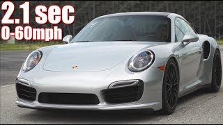 Porsche Turbo 060 in 21 Seconds BRUTAL Launch amp 147MPH in 9 Sec  Best All Around Sports Car [upl. by Adnorahs364]