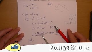 Aufgabe 5  Hypotenuse Flächeninhalt im rechtwinkligen Dreieck mit Katheten bestimmen  AB 0037 [upl. by Nanerb]