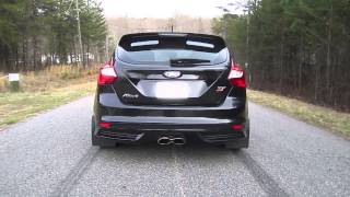 2013 Focus ST Downpipe and Resonator Delete Rev and DriveBy Exhaust Video [upl. by Kate256]