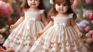 VESTIDOS TEJIDOS A CROCHET 🥰crochet baby dress viralvideo video [upl. by Glassco]