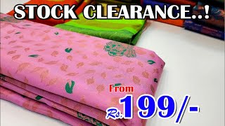 199 Stock Clearance 🥰🎉Best Offer Sri Sakthi Pugazh Tex Prime  Elampillai Sarees l Saree [upl. by Judi776]