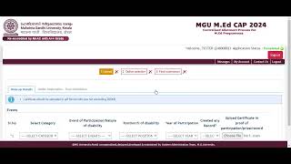 MGU  M ED CAP  Steps for online registration Sports Quota [upl. by Eerhs13]